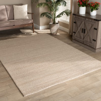 Baxton Studio Aral-Beige-Rug Baxton Studio Aral Modern and Contemporary Beige Handwoven Wool Area Rug